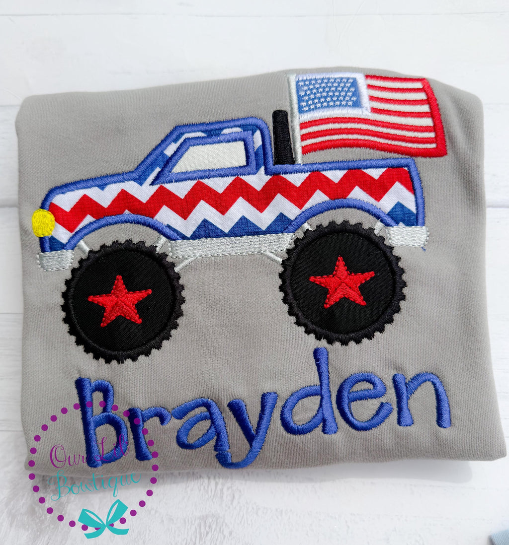 4th of July Boy Truck Shirt - 4th Of July T-Shirt - Fireworks - Boys 4th of July Shirt - Baby 4th of July Shirt - Personalized - Truck Shirt
