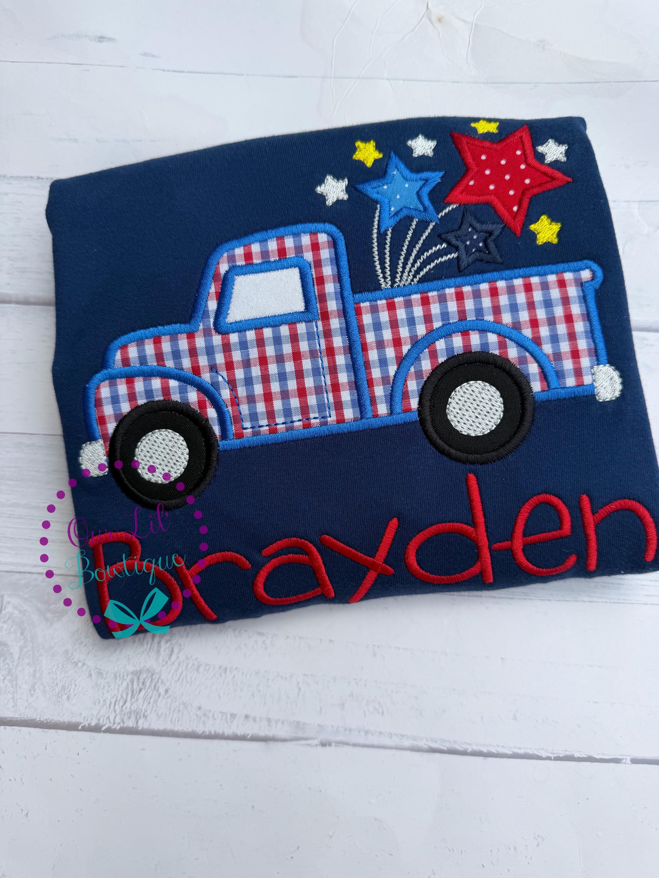 Boys 4th of July 4th Of July Shirt - T-Shirt - Fireworks - Boys 4th of July Shirt - Baby 4th of July Shirt - Personalized - Truck Shirt
