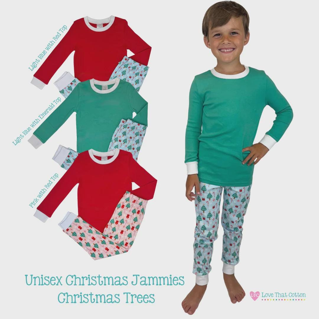 PRE-ORDER Christmas Trees - Christmas PJs- Pajamas- Personalized Christmas PJs - Christmas Cookies - Matching Christmas Pajamas