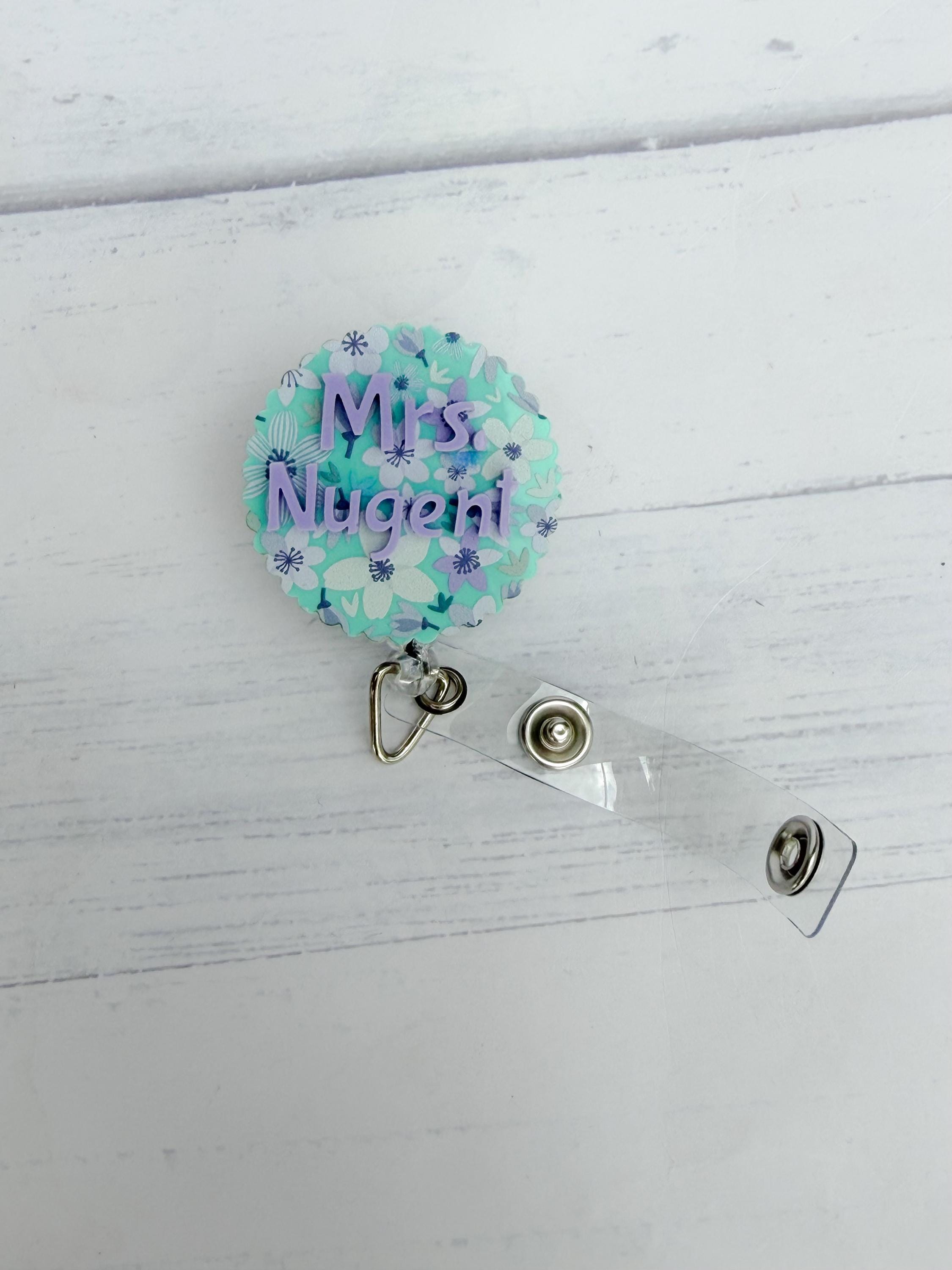Bow Acrylic Badge Reel | School Color Badge Reel | Teacher Badge Reel | Nurse Badge Clip | Retractable ID Holder | Gift for Educators