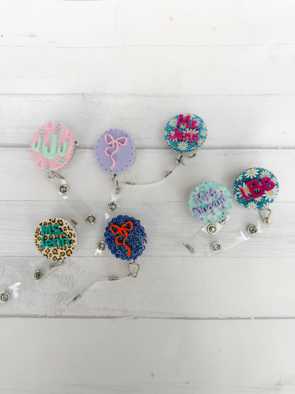 Personalized Acrylic Badge Reel | Custom Name Badge Holder | Nurse Badge Reel | Teacher ID Holder | Medical Assistant | Retractable ID Clip