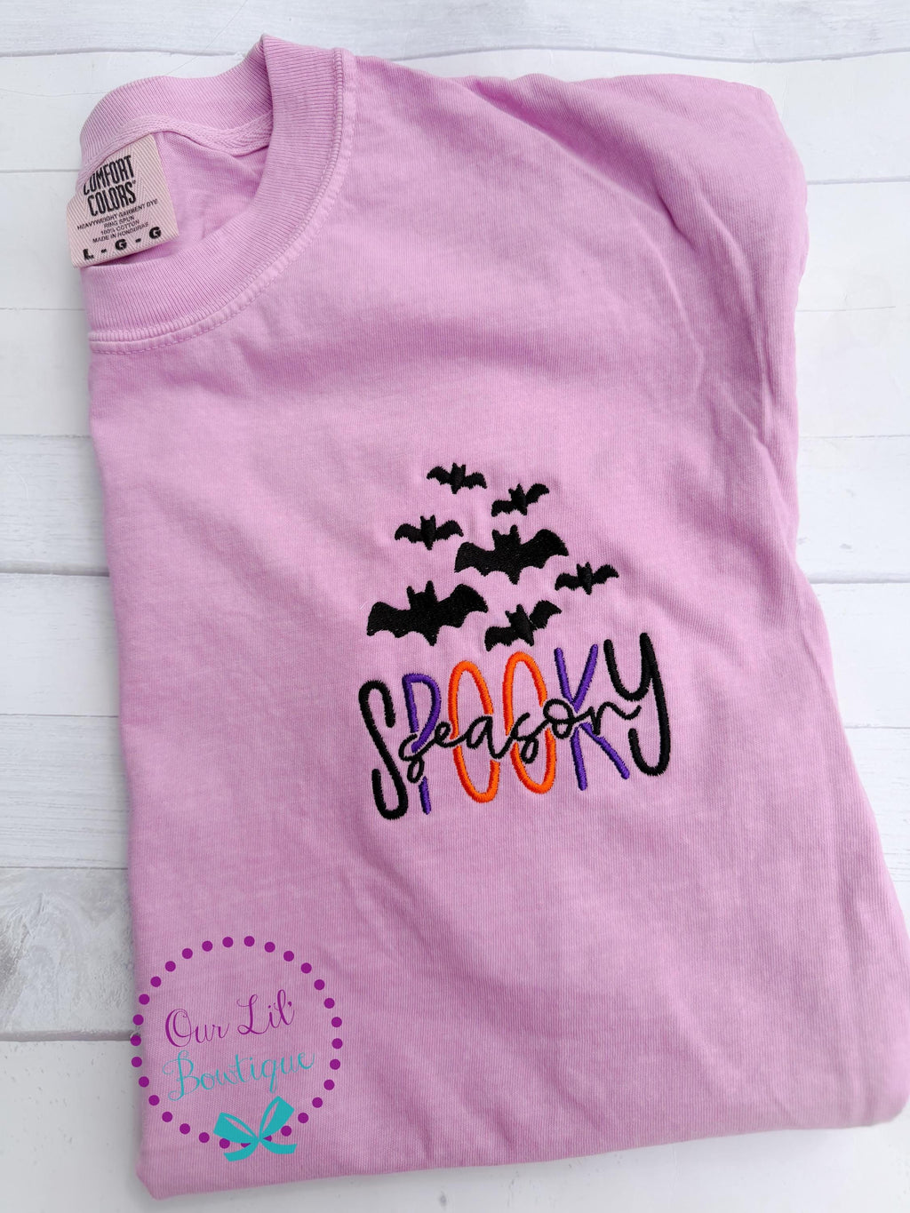 Spooky Season Ghost Tee - Comfort Colors Pocket T-Shirt - Ghost Tee - Womens Shirt