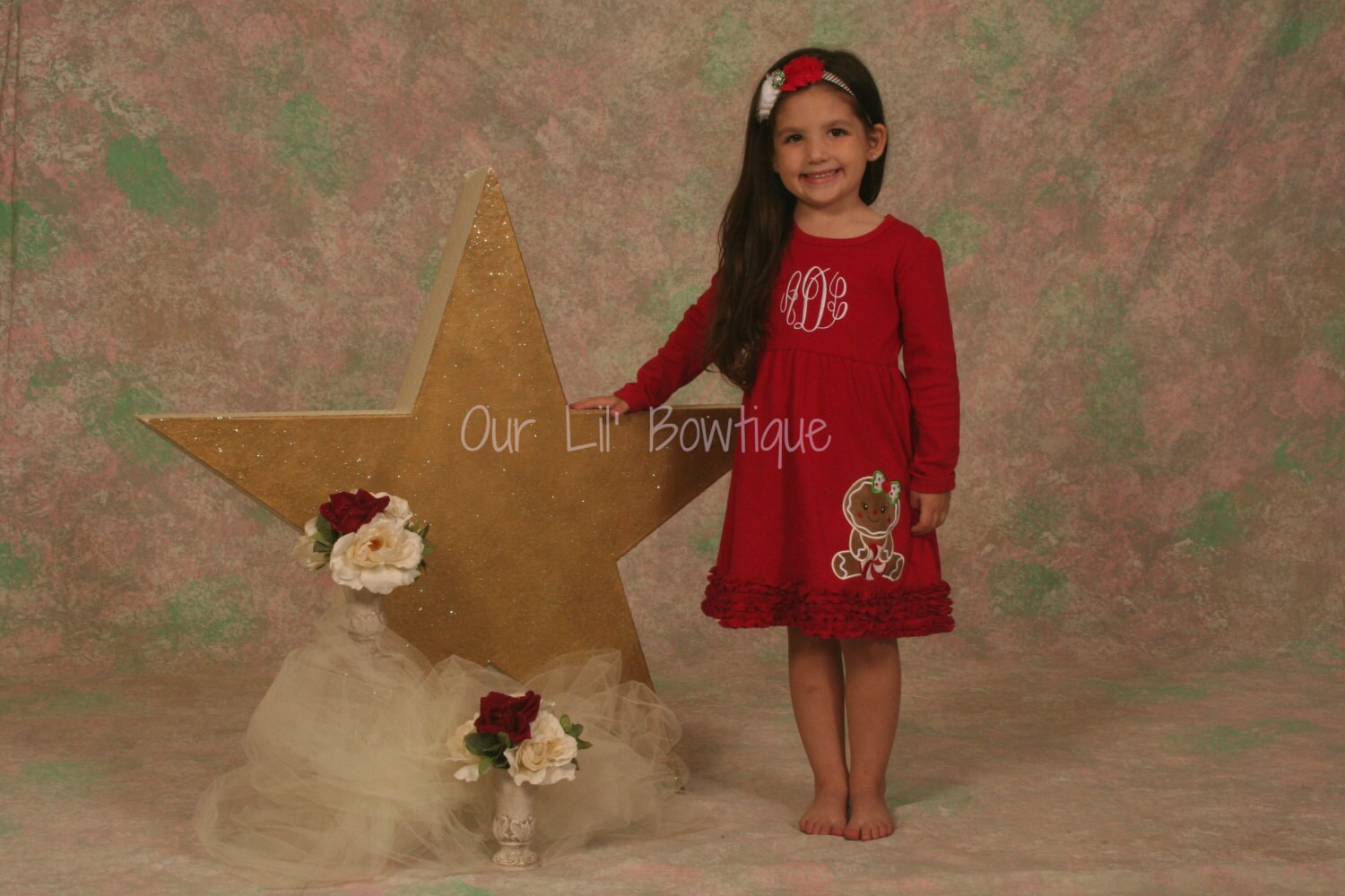 Gingerbread Christmas Shirt - Girls Christmas Dress - Gingerbread Shirt - Christmas Applique Dress - Christmas Applique Shirt - Gingerbread