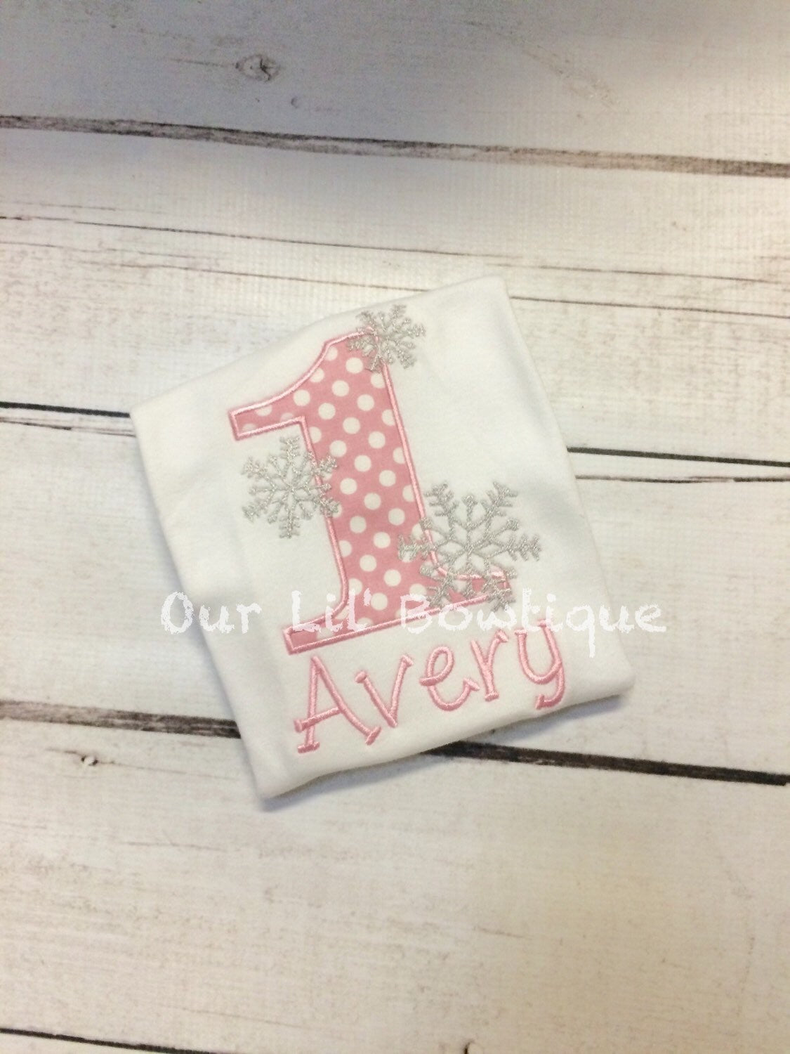 Winter ONE-derland Birthday Shirt: Snowflake Appliqué, Personalized 1st Birthday Outfit