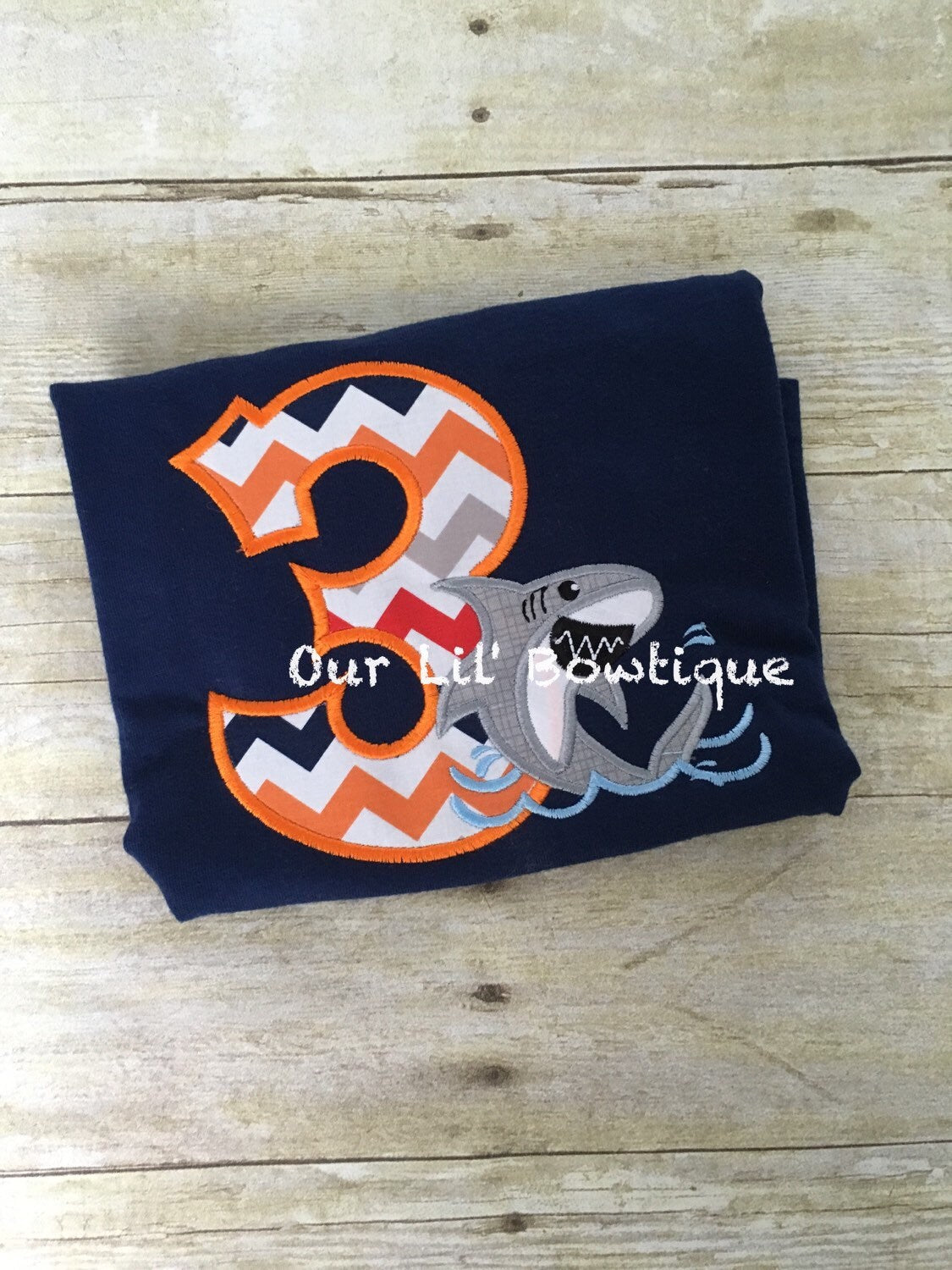 Personalized Shark Birthday Shirt: Under The Sea Applique