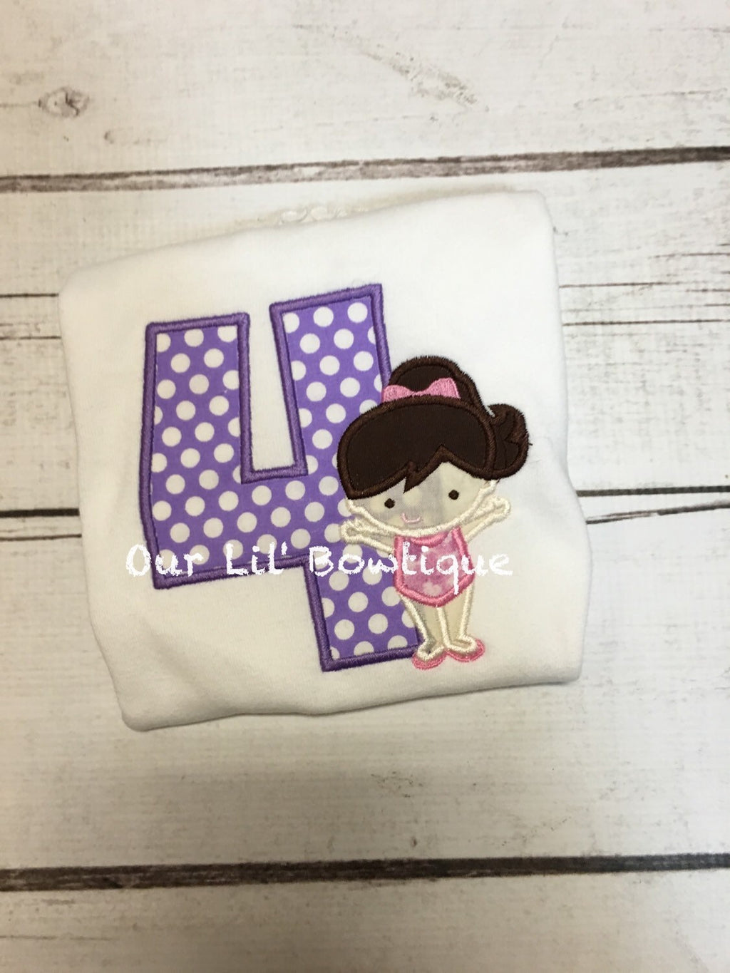 Gymnastics Birthday Shirt: Appliqued Personalized Outfit
