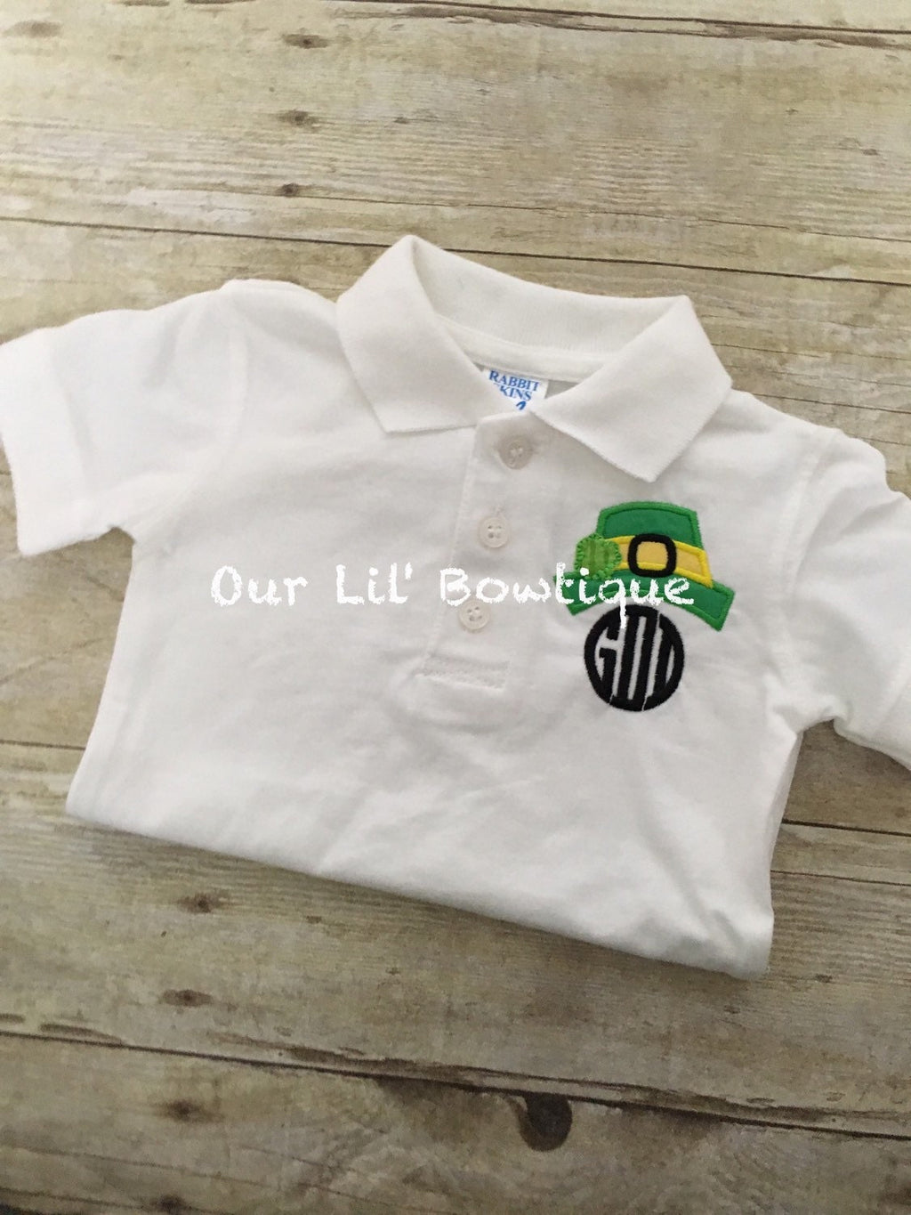 Leprechaun Hat Monogram Polo - St. Patrick's Day Shirt