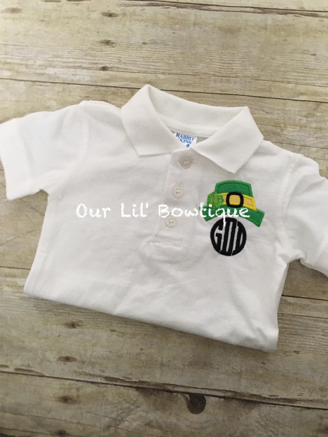 Leprechaun Hat Monogram Polo - St. Patrick's Day Shirt