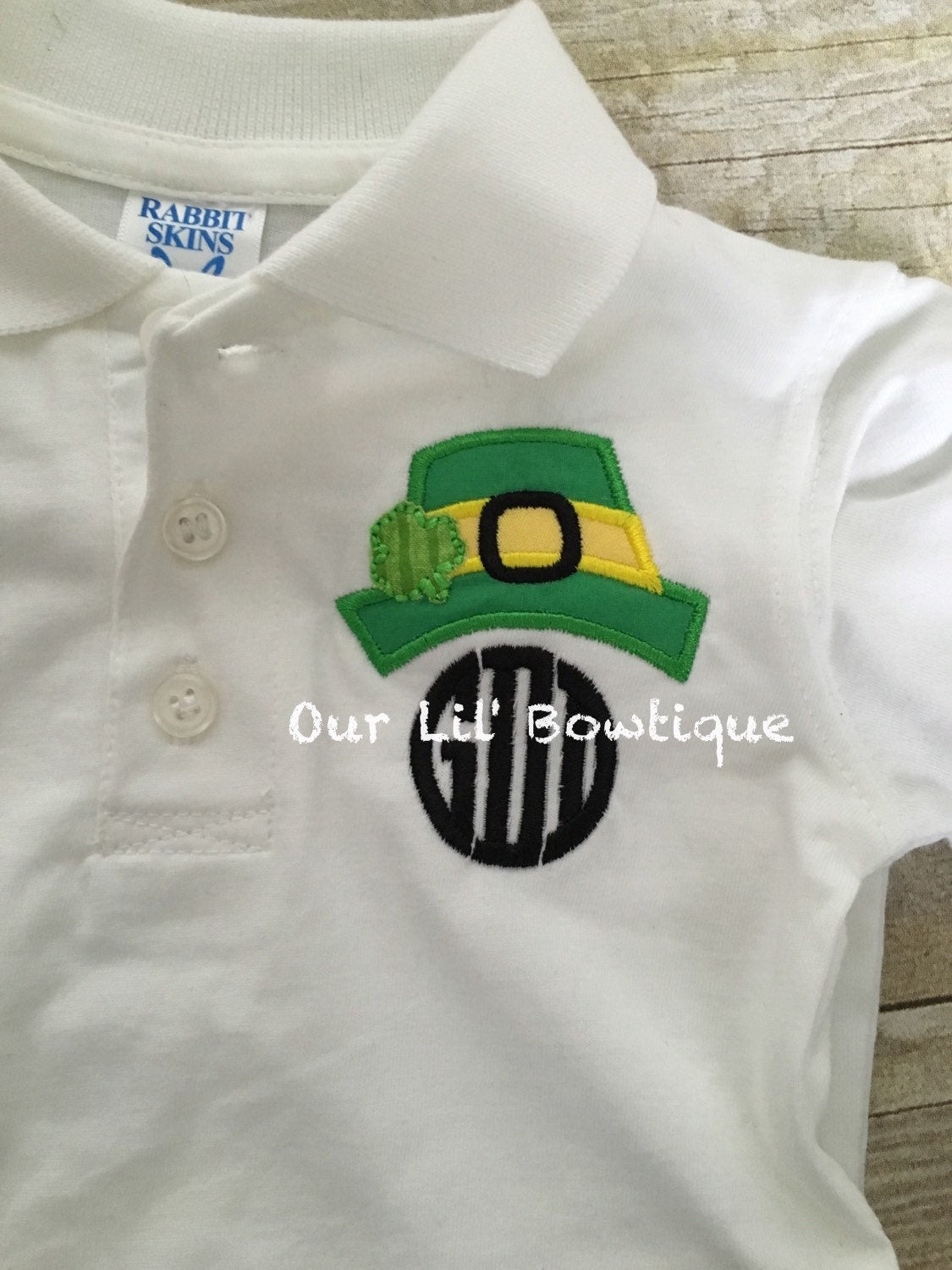 Leprechaun Hat Monogram Polo - St. Patrick's Day Shirt