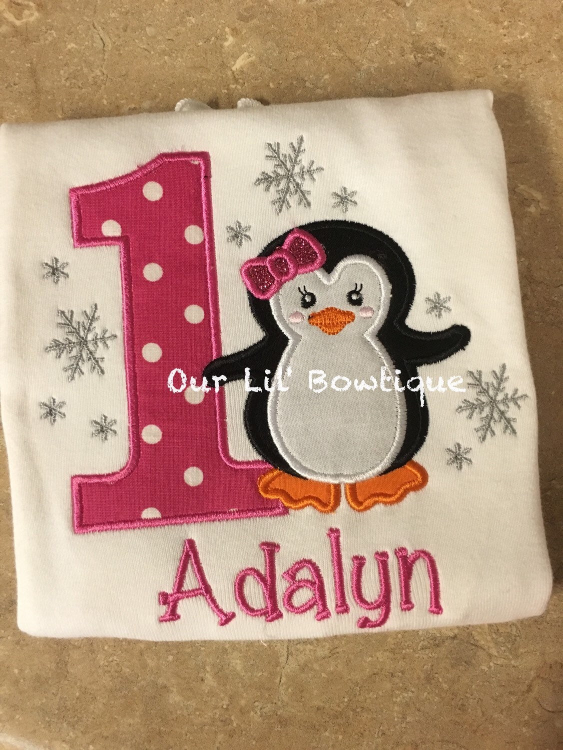 Winter ONE-derland Birthday Shirt: Penguin 1st Birthday