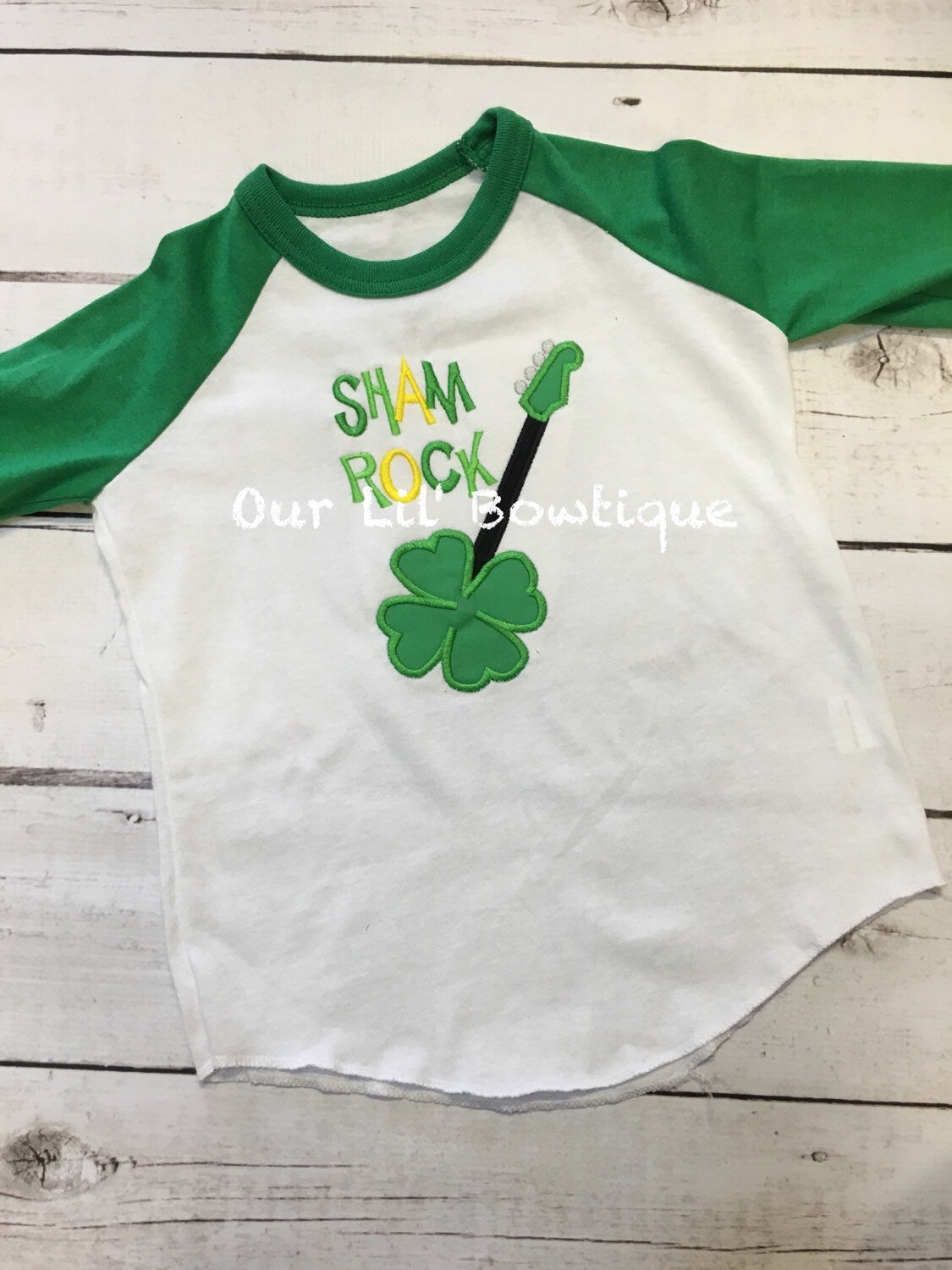 Shamrock Guitar St. Patrick's Day Raglan Shirt - Personalized