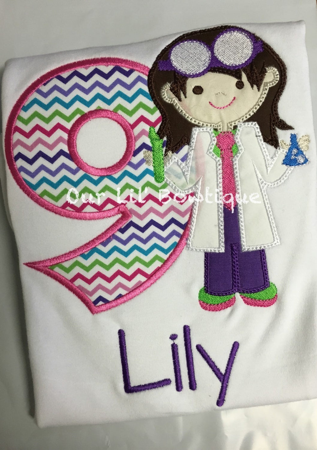 Personalized Scientist Birthday Shirt: Girl's Science Outfit