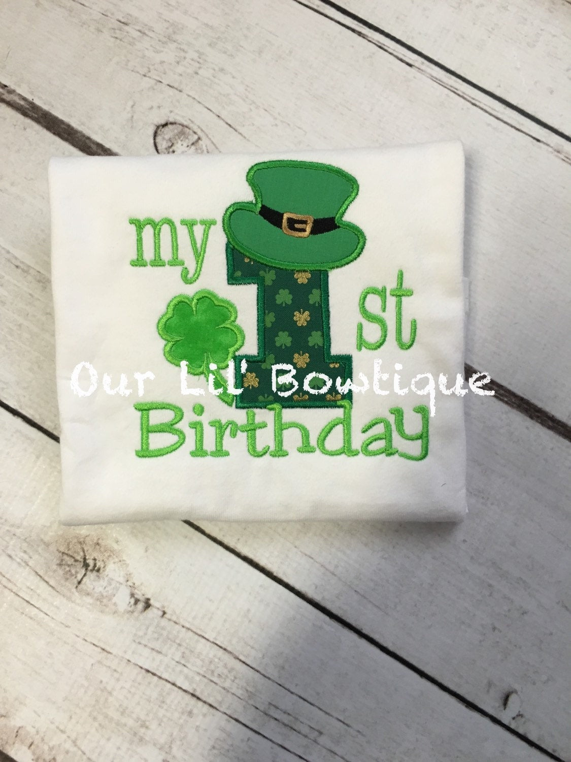 Shamrock 1st Birthday Shirt: Personalized St. Patrick's Day Bodysuit