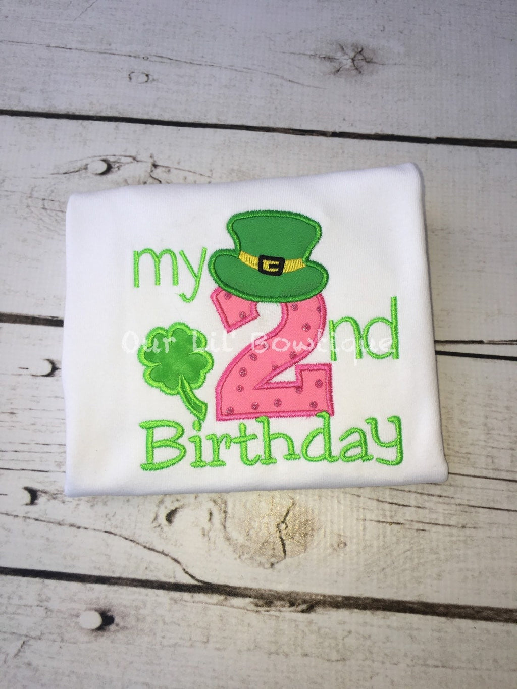 Shamrock 1st Birthday Shirt: St. Patrick's Day Applique Bodysuit