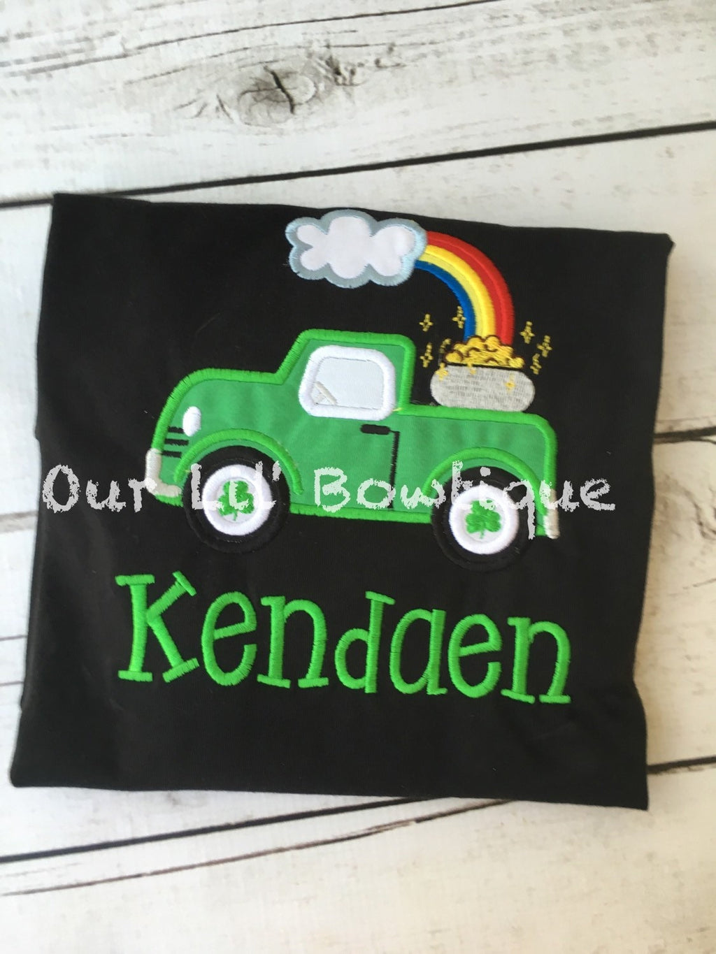 Personalized St. Patrick's Day Shirt: Shamrock Truck Appliqué