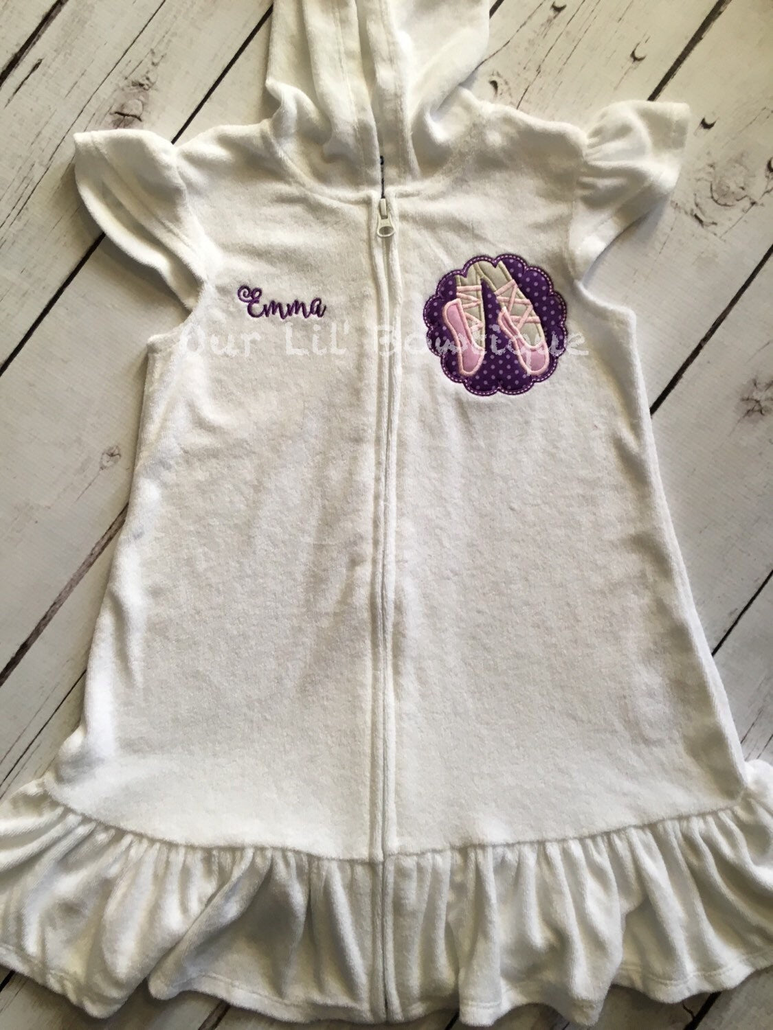 Personalized Terry Cloth Ballet Cover Up: Dance Costume, Bathing Suit