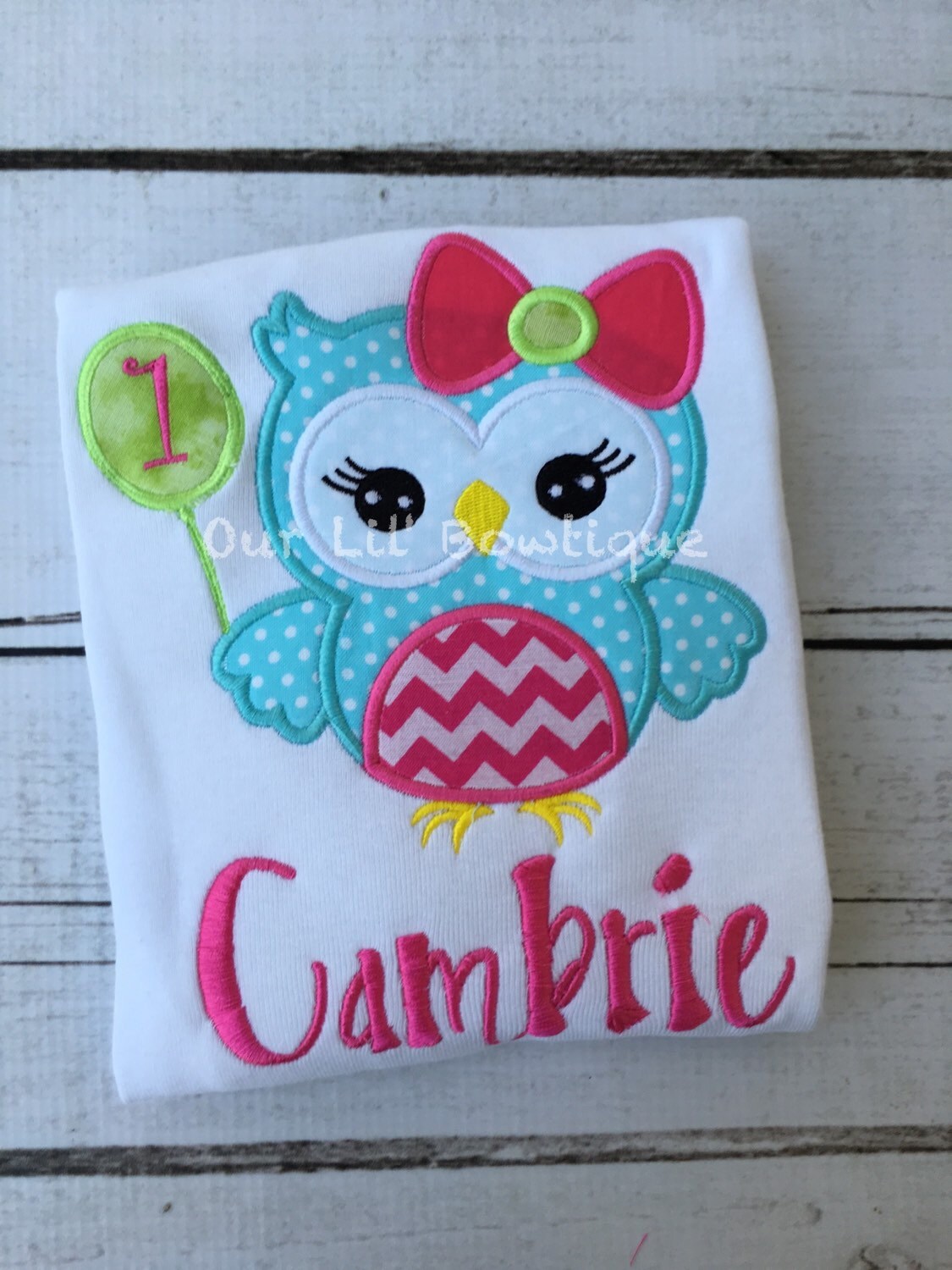 Personalized Owl Birthday Shirt: Appliqué Girl or Boy Outfit