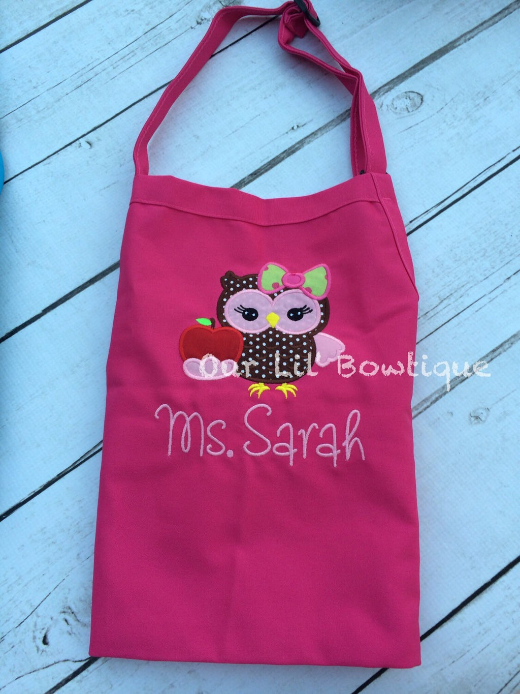 Personalized Owl Birthday Apron - Teacher or Toddler Gift