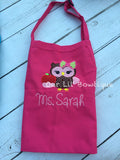 Personalized Owl Birthday Apron - Teacher or Toddler Gift