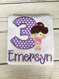 Gymnastics Birthday Shirt: Appliqued Personalized Outfit