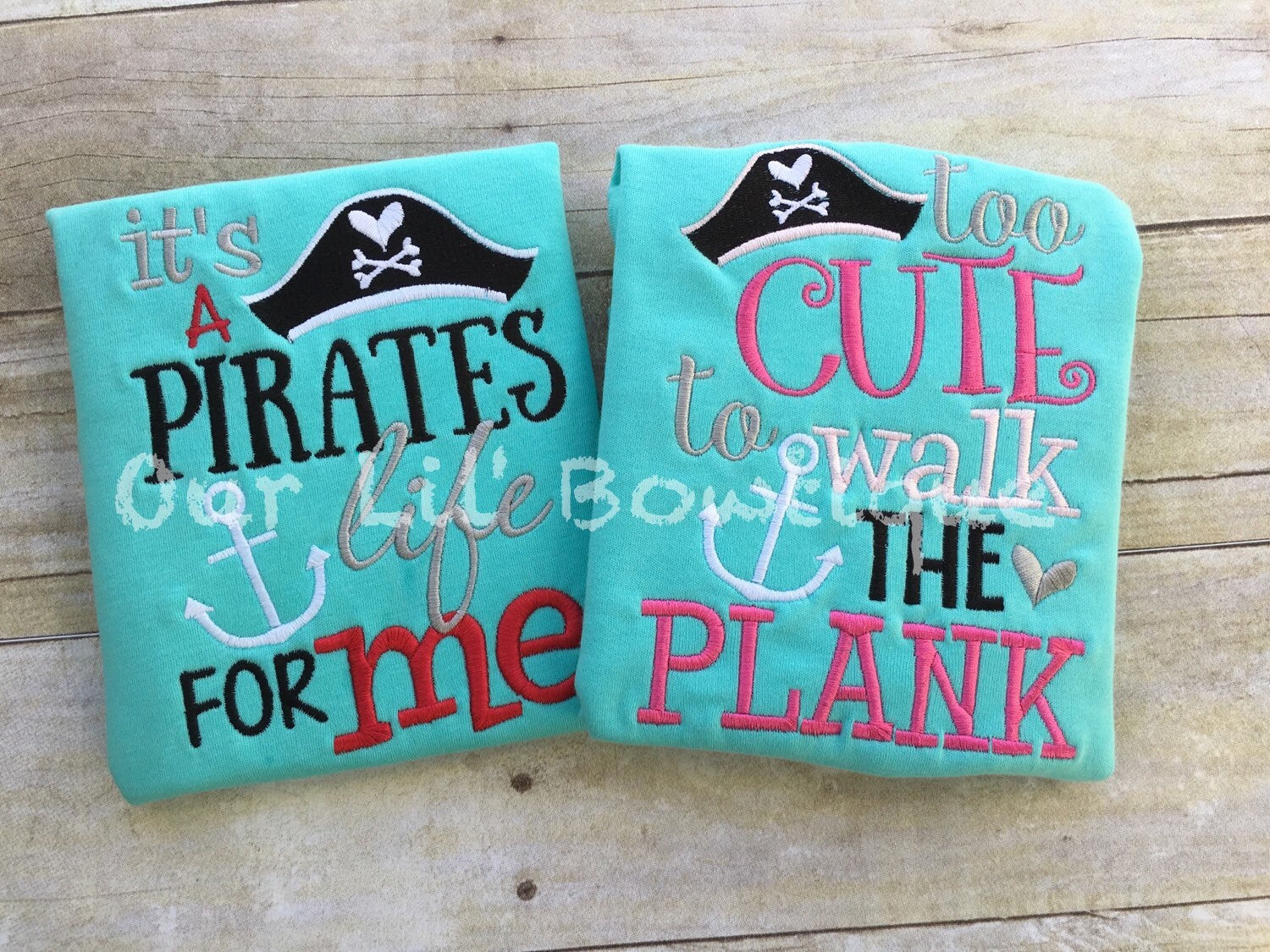 Personalized Pirate Girl Shirt: Embroidered Birthday T-Shirt
