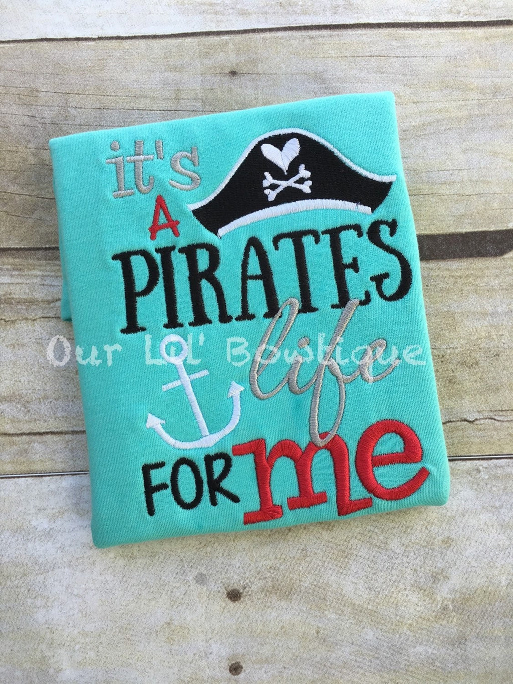 Personalized Pirate Birthday Shirt: Embroidered Boy's T-Shirt
