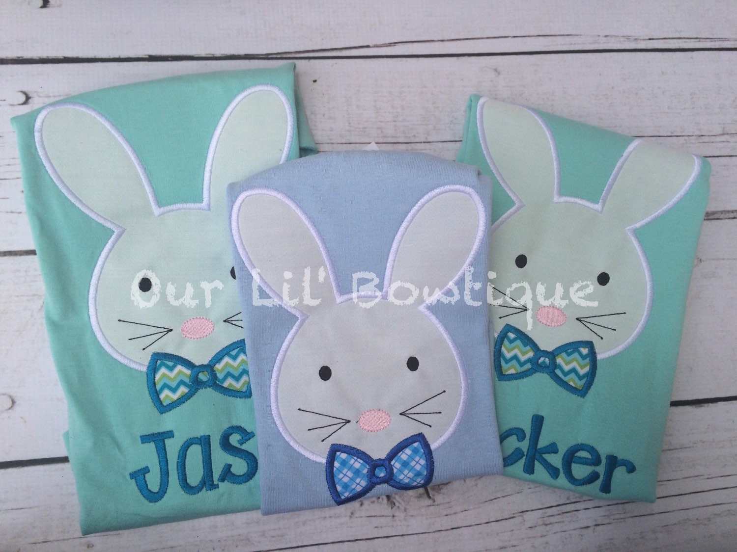 Boy's Easter Bunny Applique Shirt - Personalized Easter T-Shirt