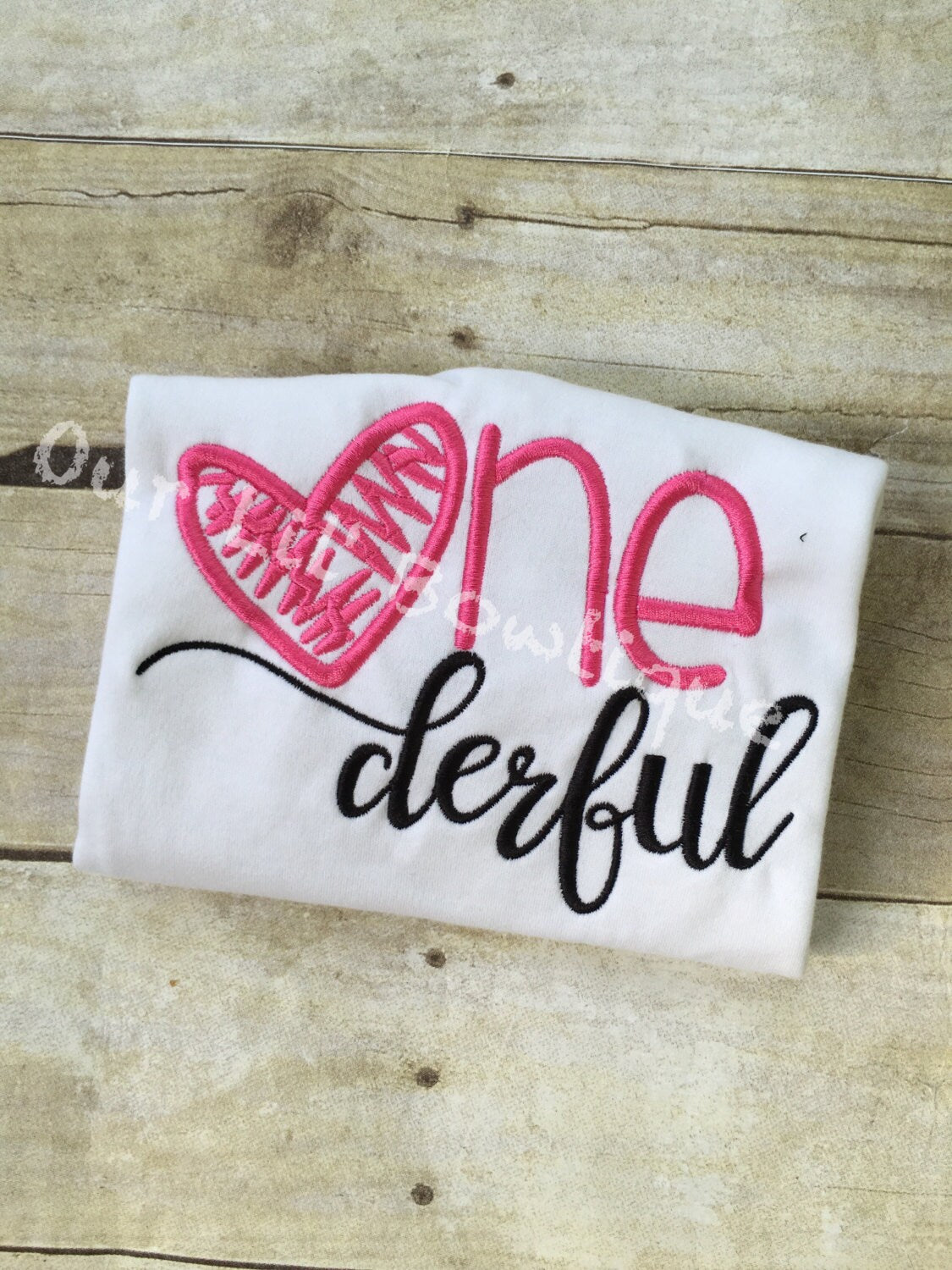 Onederful First Birthday Shirt: Embroidered ONE Design