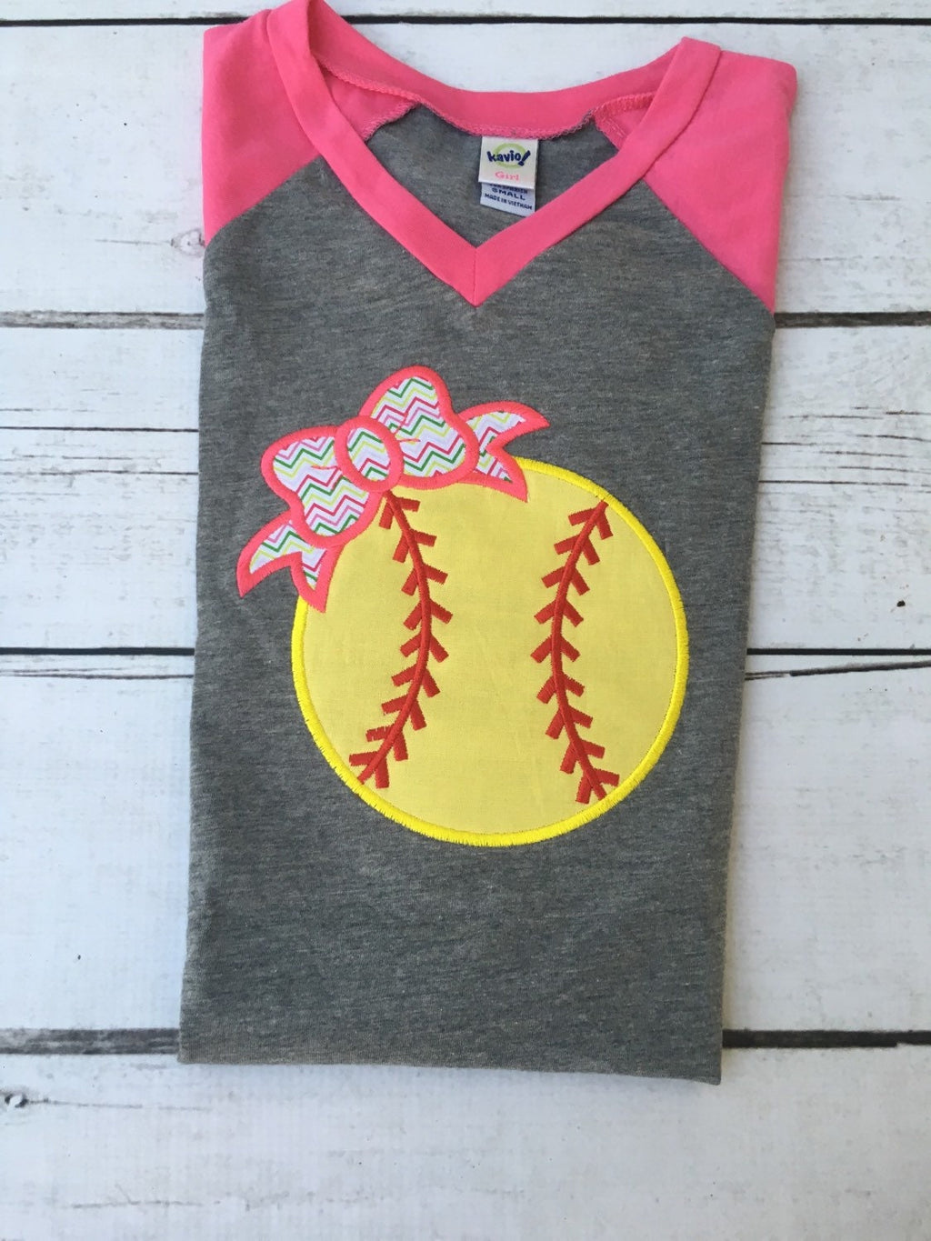 Personalized Baseball Bow Raglan Shirt - Toddler & Baby