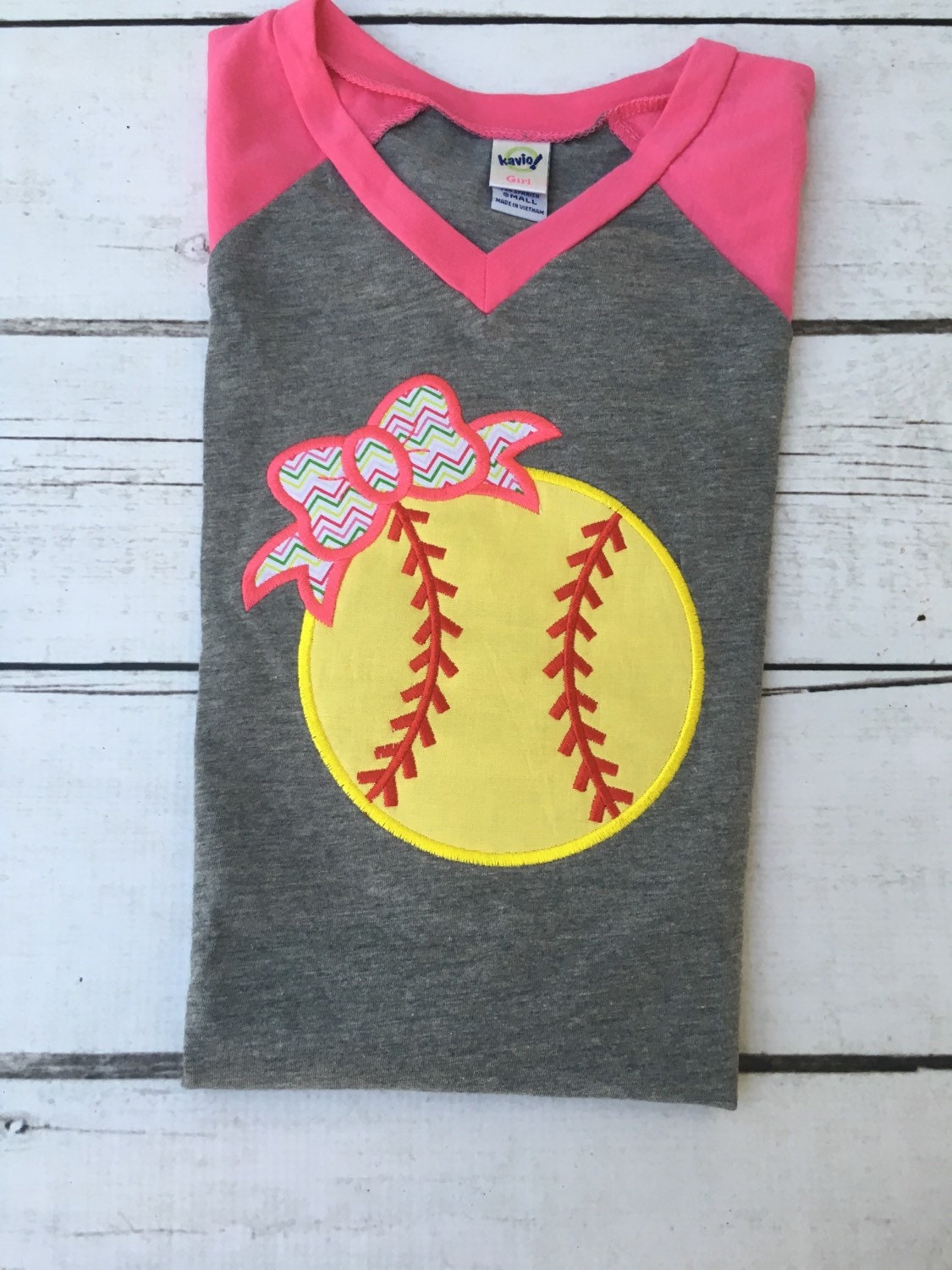 Personalized Baseball Bow Raglan Shirt - Toddler & Baby