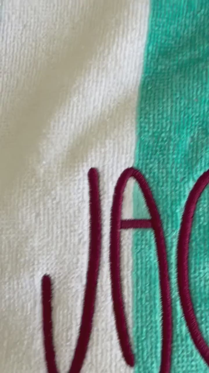 Personalized Beach Towel- Monogrammed Cotton Terry Cloth, Summer Gift - Kids Beach Towel - Perosnalizee Towel - Gift