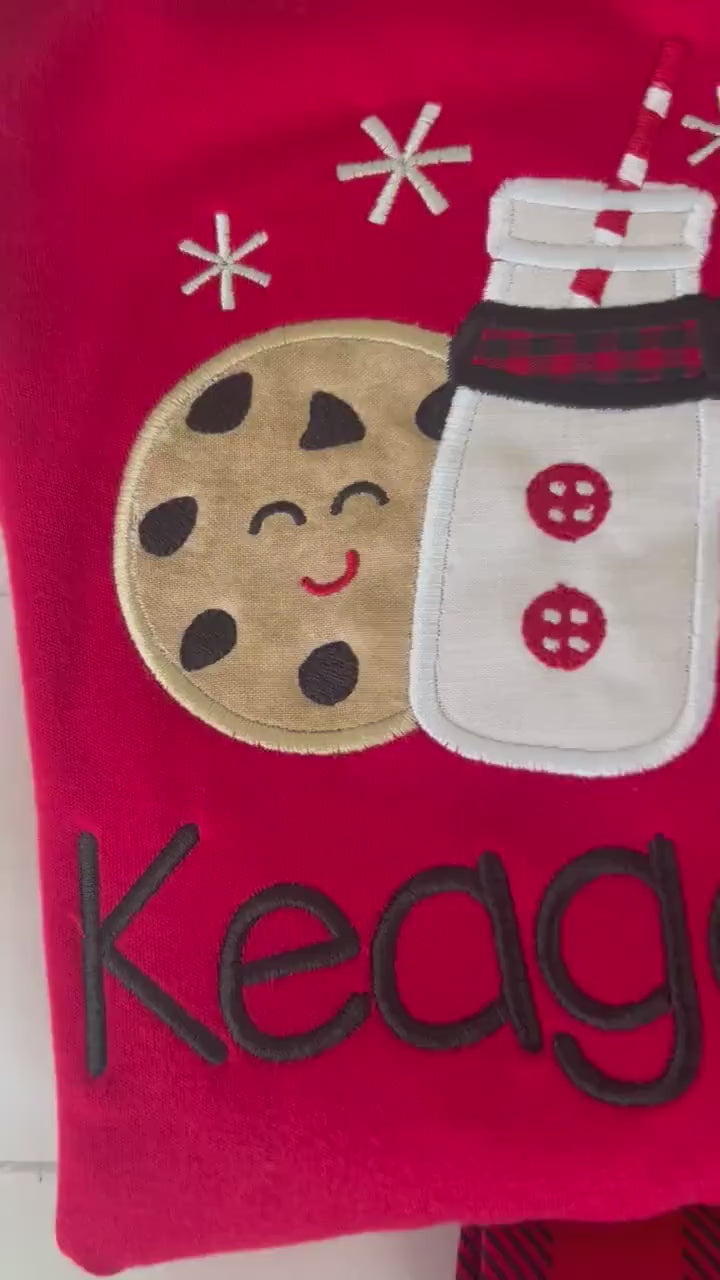 PRE-ORDER Cookies & Milk Pajamas - Christmas PJs- Pajamas- Personalized Christmas PJs - Christmas Cookies - Matching Christmas Pajamas
