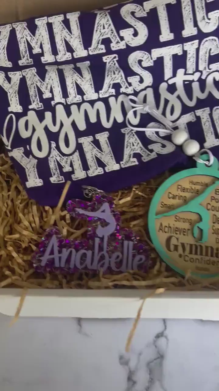 Gymnastics Gift Box - Gymnast Gift - Christmas Gift - Gift for Girls - Gymnastics Tumbler - Gymnastics Keychain-Ornament-Christmas Exchange