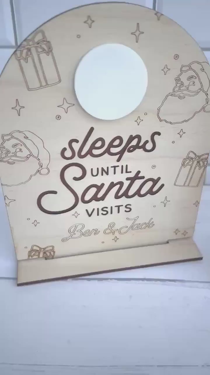 Sleeps Until Santa Comes - Christmas Countdown Sign - Countdown Sign - Write On Sign - Reusable - Personalized