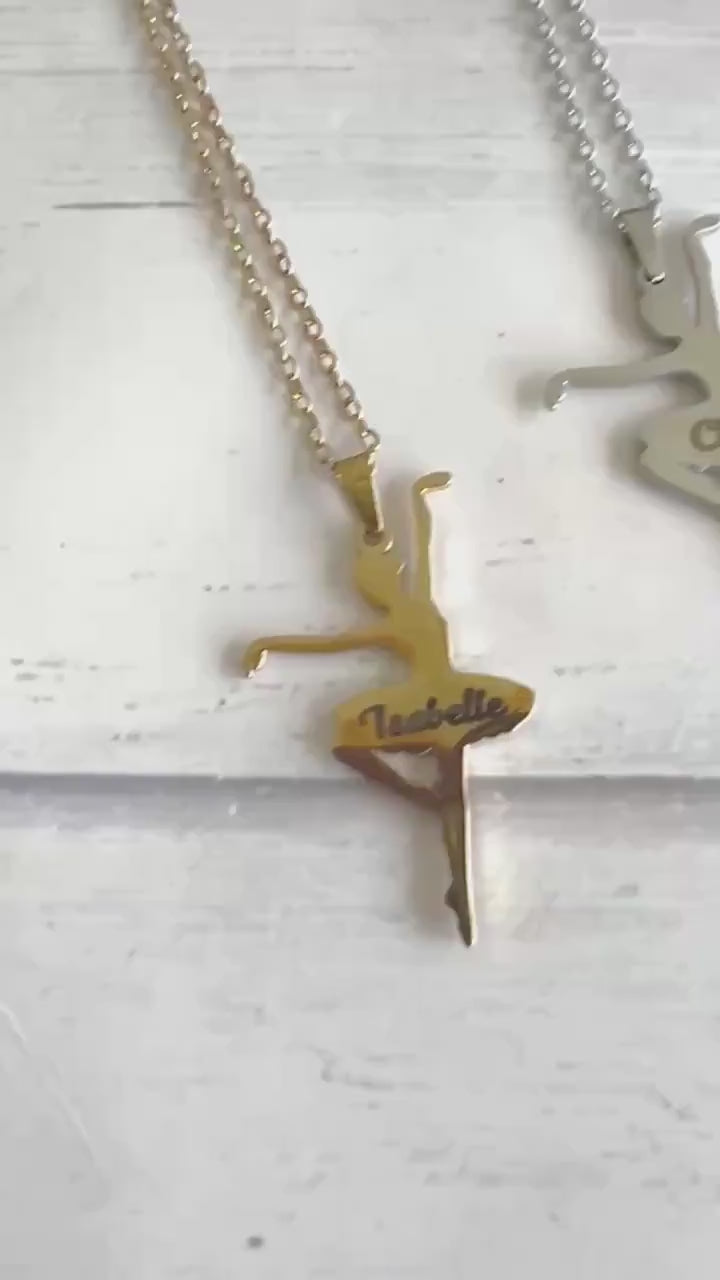 Dance Necklace - Personalized Necklace - Metal Necklace - Gifts for Mom - Mothers Day Gift - Monogram Gift - Dance Gift - Gift for Her