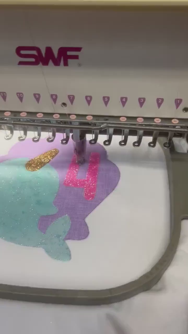 Personalized Narwhal Birthday Applique Shirt - Summer Outfit