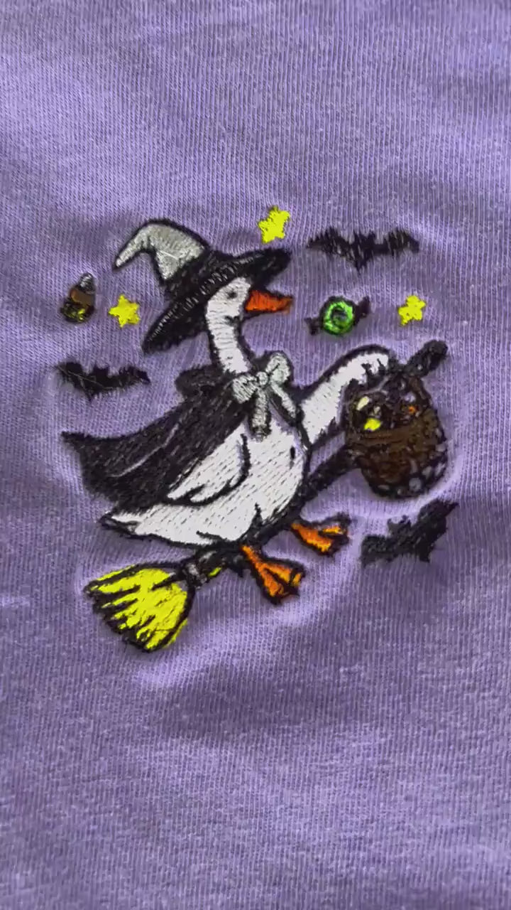 Halloween Goose Comfort Colors Tee - Monogrammed Women's T-Shirt - Hallowen Tee - Womens Shirt