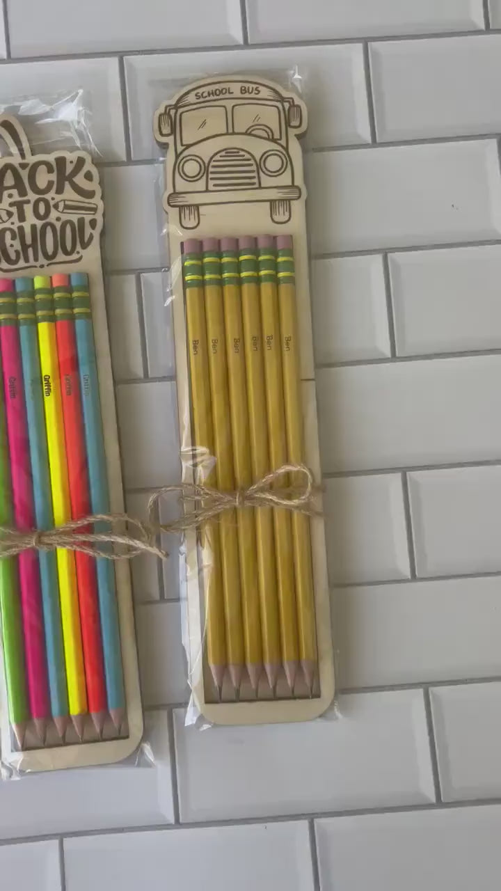 Personalized Pencil Set - 6 Personalized Pencils - Engraved Pencils - Back to School - School Supplies - Gift Set - Teacher Gift