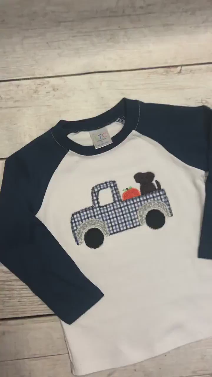 Pumpkin Truck Appliqué Shirt - Personalized Thanksgiving Halloween