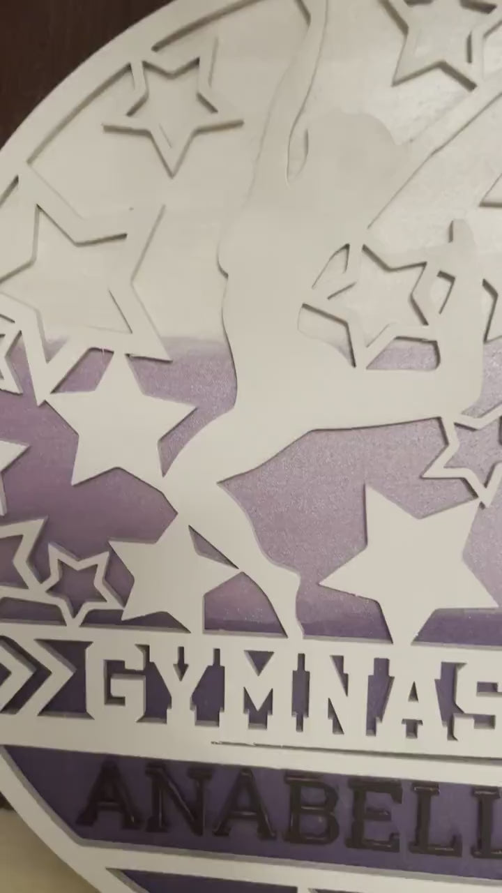Gymnastics Personalized Sign - Gymnastics Silhouette - Wooden Gymanstics Sign - Gymnastics Lover- Gymnast Gift