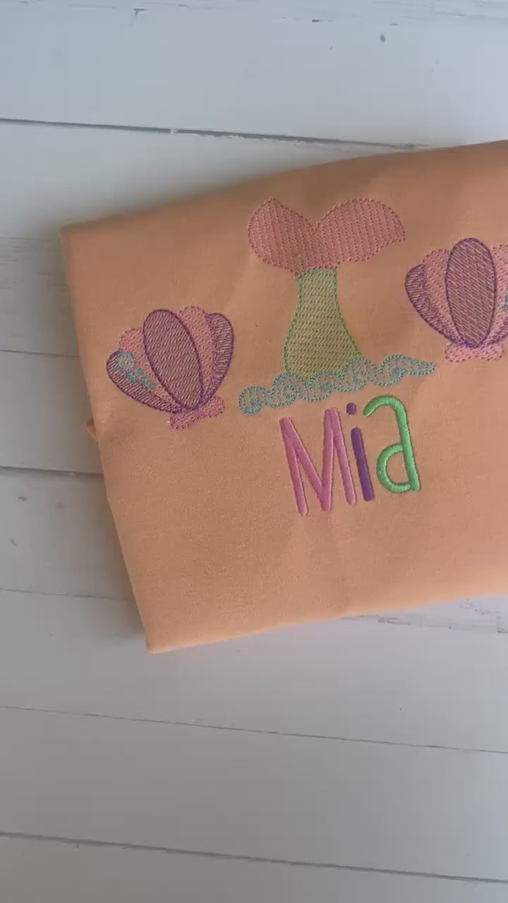 Embroidered Mermaid Shirt: Personalized Birthday Outfit