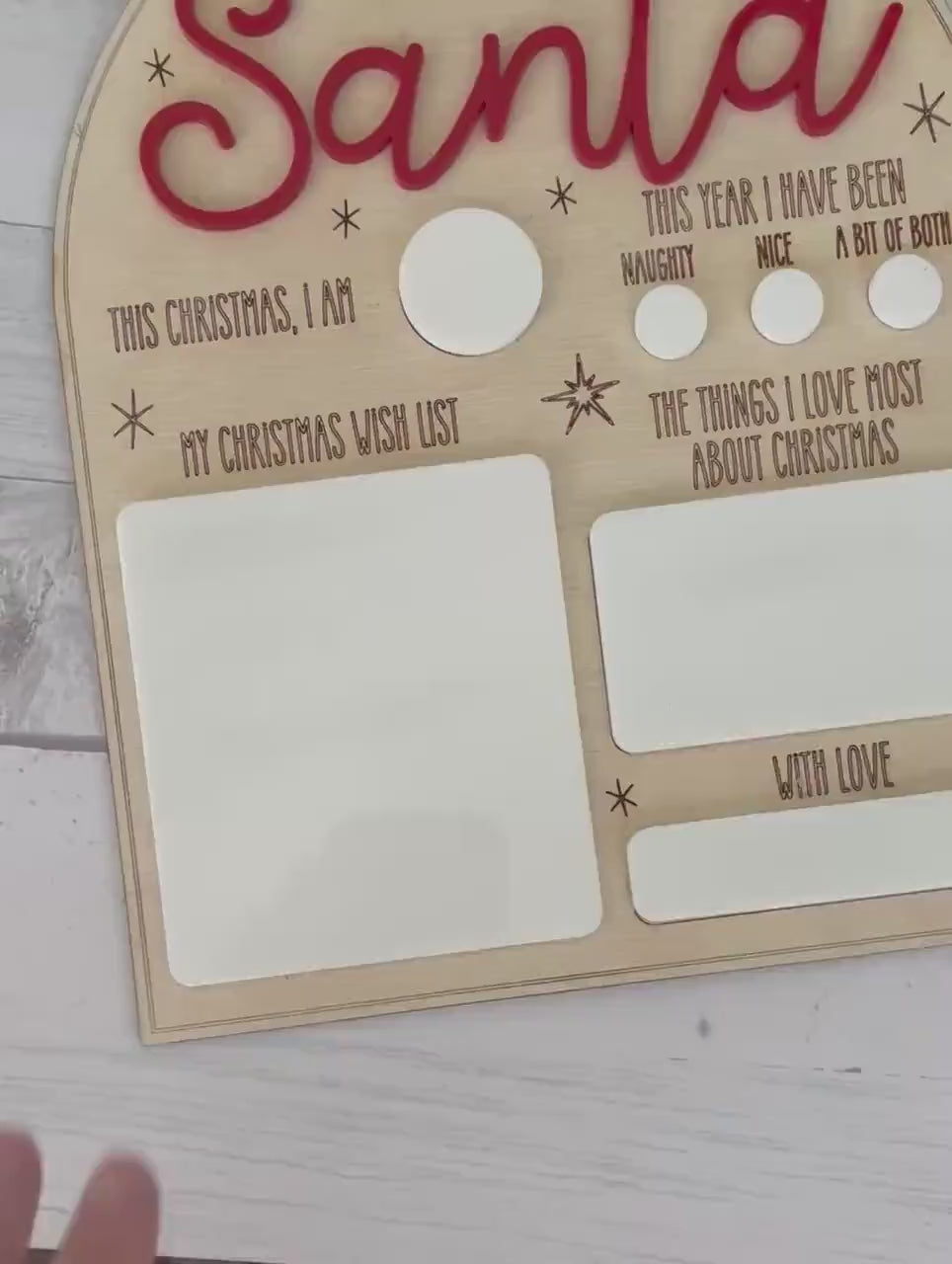Dear Santa Sign, Letter to Santa, Christmas Photo Prop, Reusable Acrylic Sign, Picture Prop, Christmas Decor, Christmas Sign, Santa Letter