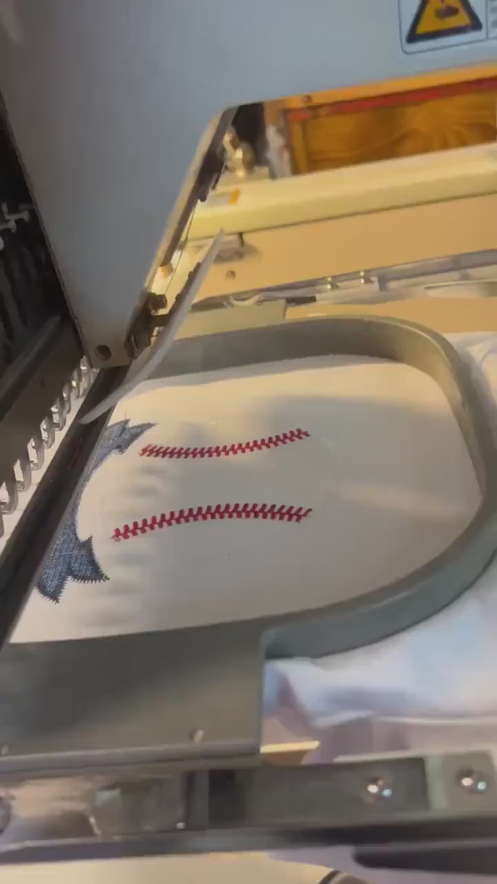 Embroidered Baseball School Shirt: Back to School Applique