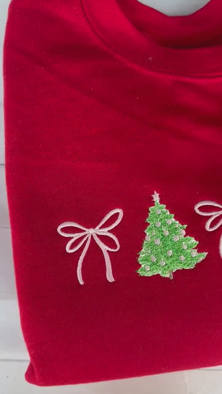 Christmas Sweatshirt - Personalized Christmas Shirt - Christmas Trio - Christmas Coquette