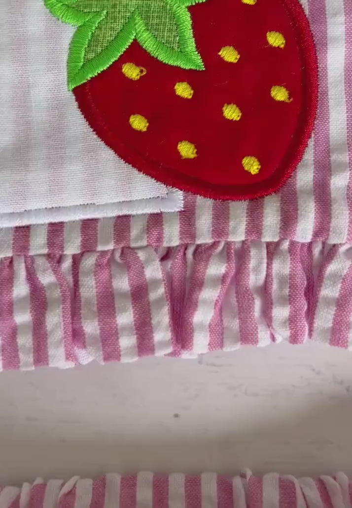 Strawberry Bathing Suit - Monogrammed Seersucker Bathing Suit - Bathing Suit - Baby - Toddler - Pool Party Bathing Suit  - Gingham