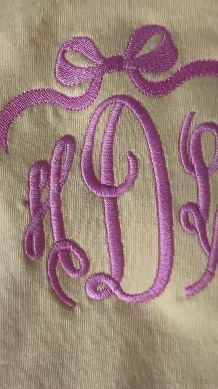 Bow Monogram Comfort Colors Sweatshirt - Personalized Womens Sweatshirt