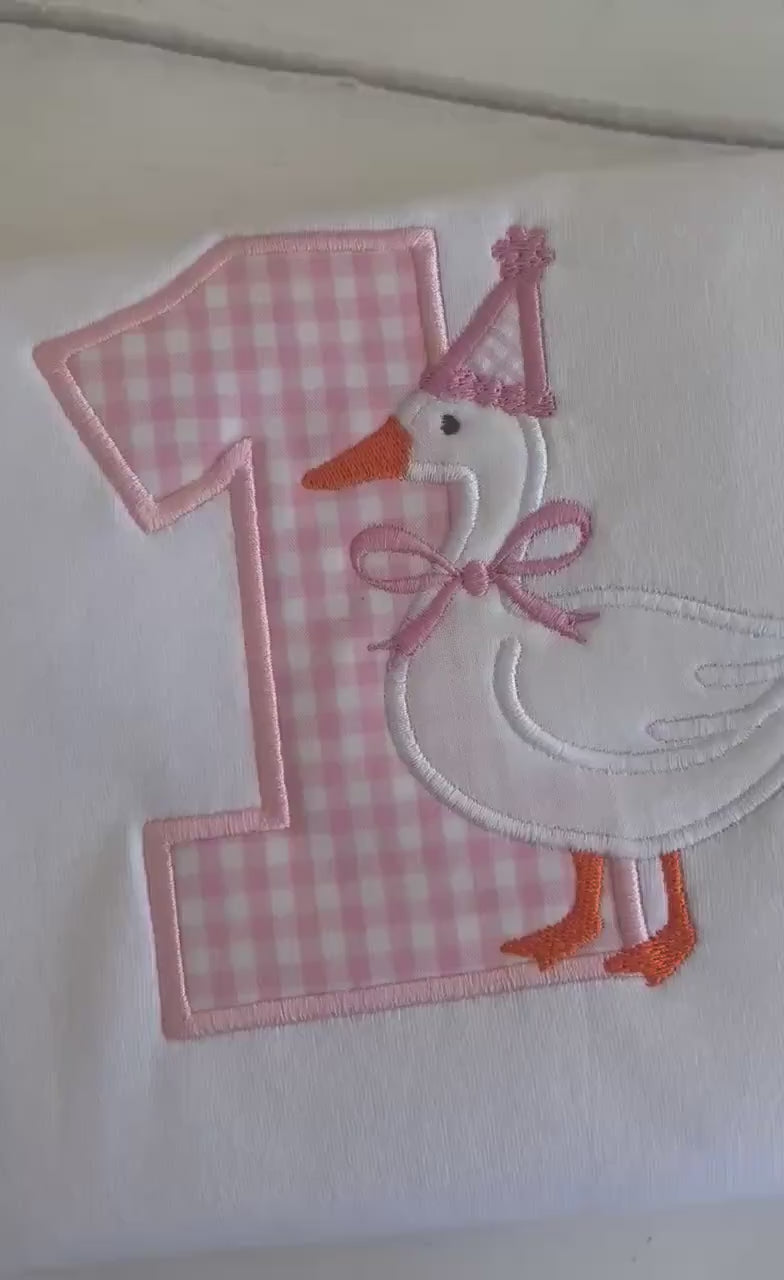 Personalized Goose Birthday Shirt: Girl's First Birthday Outfit