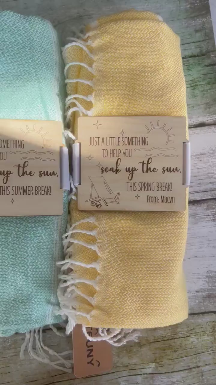 Teacher Gift - Teacher Beach Towel - Wood Blanket Tag or Towel Tag - Teacher Appreciation - End of the Year Gift - Beach Towel -Teacher gift