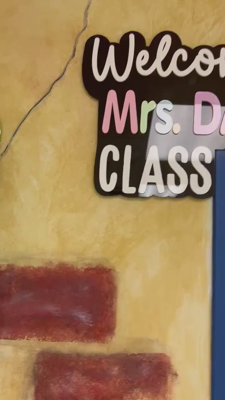 Teacher Door Sign - Corner Door Sign - Acrylic Door Sign - Classroom Sign - Classroom - Personalized Teacher Doorframe Sign -Classroom Decor