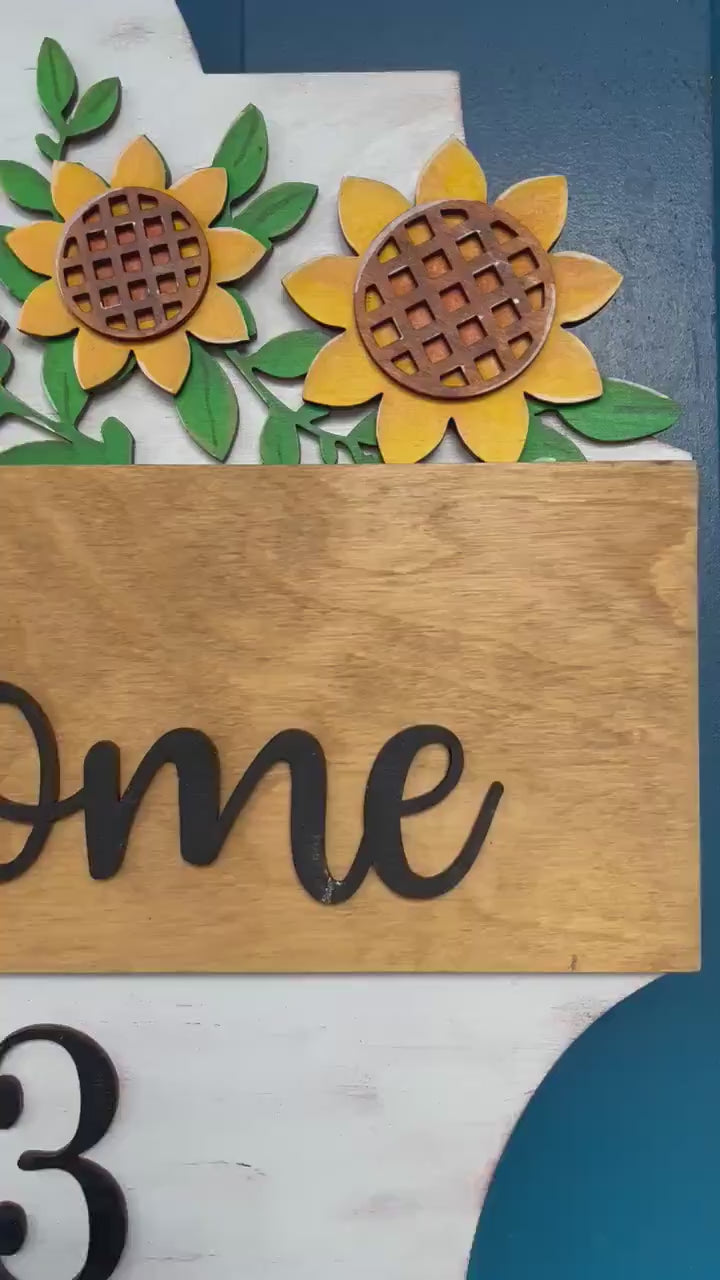 Holiday Door Hanger - Interchangeable Season Sign - Door Hanger - Farmhouse Sign - 3D Welcome Sign